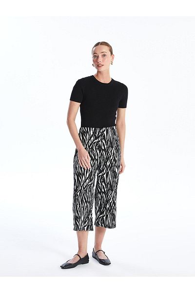 LC Waikiki LCWAIKIKI - Capri pentru femei cu talie elastică cu model
