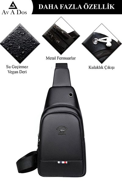 Av A Dos Δερμάτινη τσάντα μέσης και στήθους Unisex - Bodybag ώμου με έξοδο, μονό μανίκι