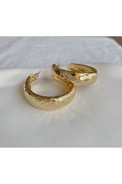 DEMOKAN Stone Detailed Special Series Women's Earrings - Half Hoop