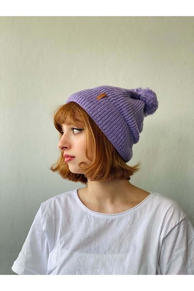 Retrobird Pompom Unisex Beret Women's Lilac