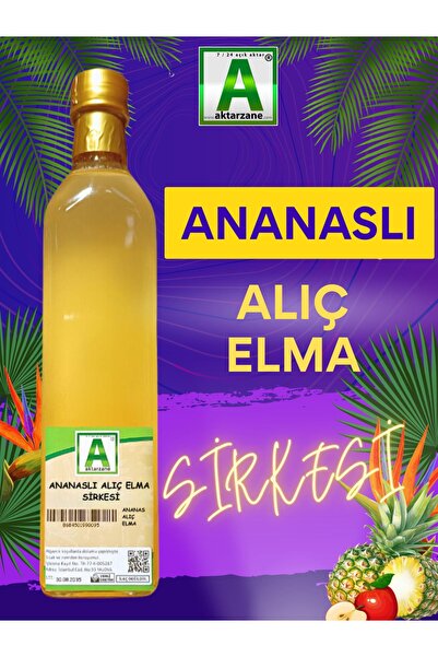 Aktarzane Ananaslı Ve Alıçlı Elma Sirkesi Doğal Avantajlı Cam Şişede 500 ml D...