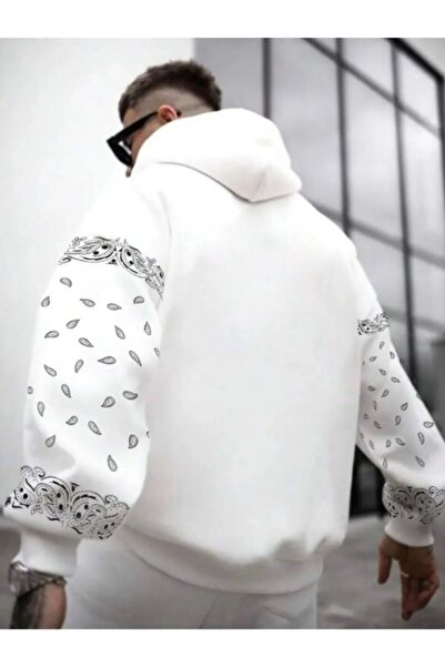 MOONBULL Ανδρικό φούτερ με κουκούλα oversize - Λεπτομερές σχέδιο με μανίκια