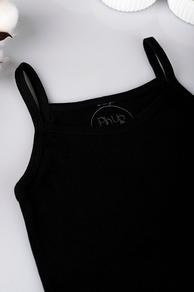 PİNUPTEX 3-Piece Black Children's Undershirt - 100% Cotton, Rope Strap
