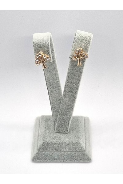 JEWELRY Gold Colored Stoned Women's and Children's Tree Earrings