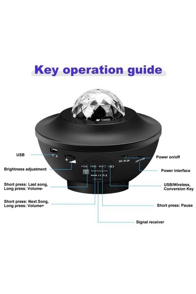 fortrek Projektör Bluetooth Hoparlör Sese Duyarlı Disko Parti Gece Lambası, Tavan Aydınlatıcı