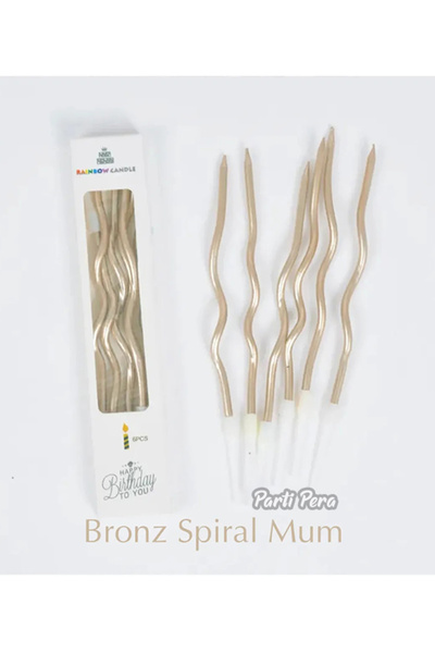 parti pera Beyaz Altın Pasta Mumu Spiral Kıvrık Mum 6'lı