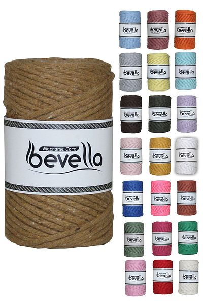 Bevella Macrame Cord Σκάνδαλο Macrame Σκάνδαλο 3mm Σκάνδαλο Βαμβακερό Μονό Twist Macrame Σκάνδαλο Μαύρο