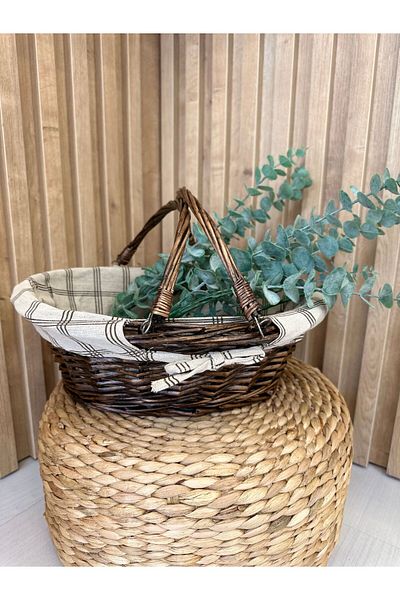 Decamor home Кошница от кафяв ратан с дръжки