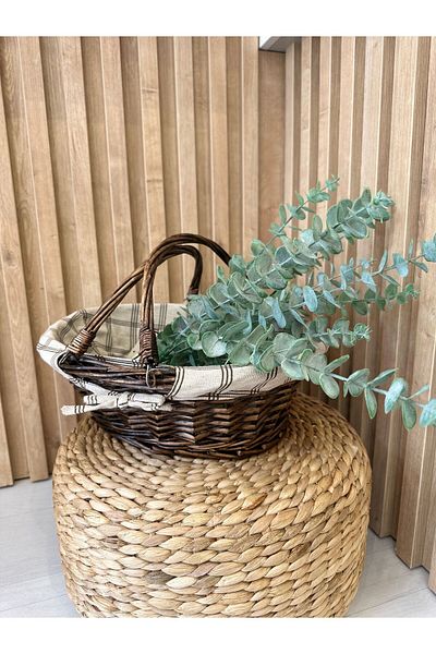 Decamor home Кошница от кафяв ратан с дръжки