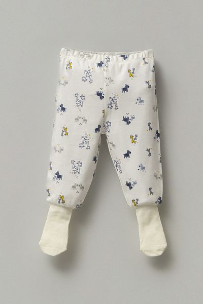 Mother Love 100% Organic Cotton Baby Bottom Pajamas - with Socks