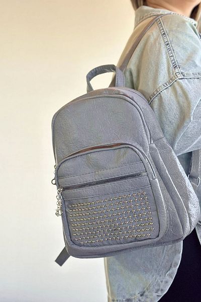 GALB LEATHER Medium Size Jewelled Design Soft Leather Women's Backpack