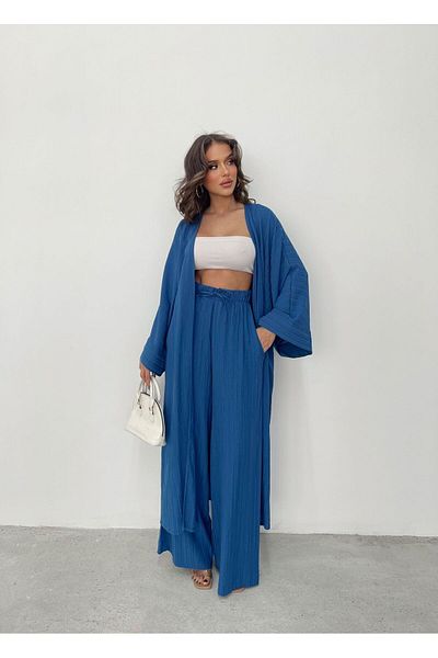 Butik Seersucker Kimono and Trousers - Set of 2