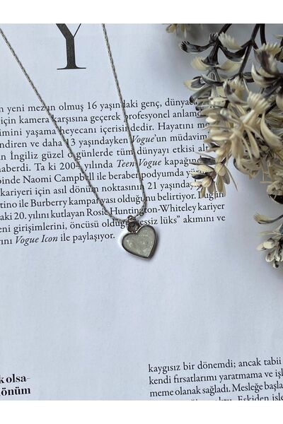 Fiamoss Kadın Rodyum Kaplama Kalp Kolye