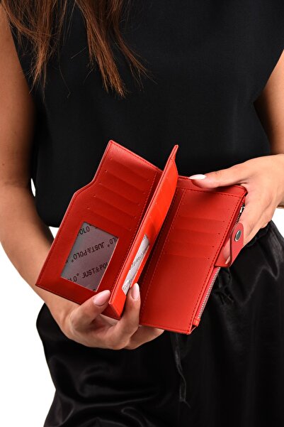 Just Polo Kadın Bol Kartlıklı Kağıt Para Bölmeli Cüzdan 12cmx10cm PBU1091