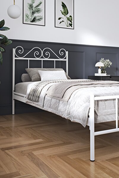 FANO Paris Ferforje Karyola Beyaz Tek Kişilik Metal Yatak 90x190, 90x200, 100x200, 120x190, 120x200