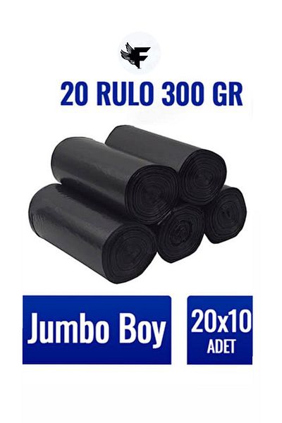 FİGANLAR Garbage Bag Jumbo Size 10-Piece 20 Rolls 300g Thick 80x110 Garbage Bag