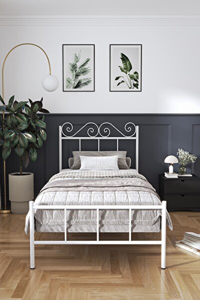 FANO Paris Ferforje Karyola Beyaz Tek Kişilik Metal Yatak 90x190, 90x200, 100x200, 120x190, 120x200