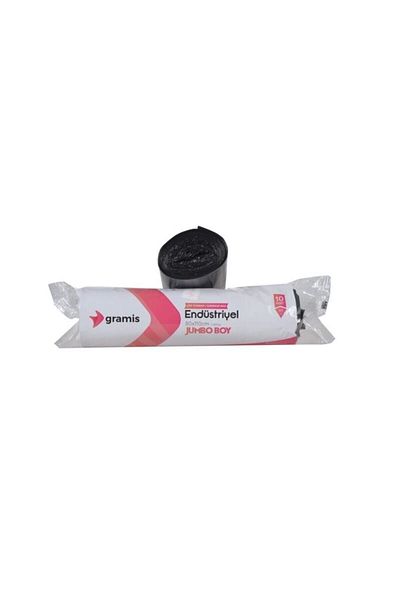 GRAMİS Industrial Jumbo Size Garbage Bag Black 6 Rolls (400 Gr) 80x110 Cm 60 Pieces