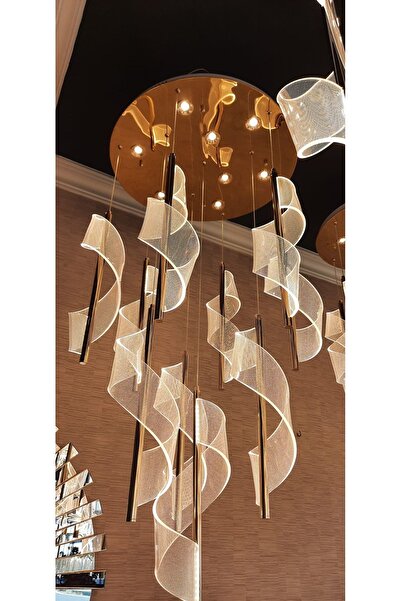 Eczekahome Salon Avizesi 10 Lu Modern Avize Gold