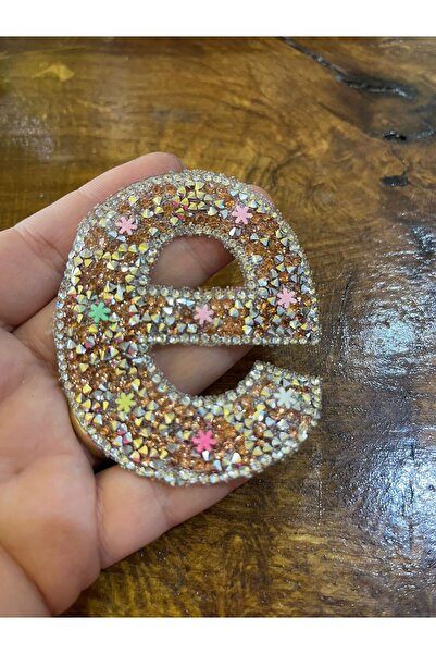 Gönülden Tasarım 7x6 cm Πορτοκαλί Πέτρα Ε Απλικέ Ραπτικής που Κολλάει με Σίδερο