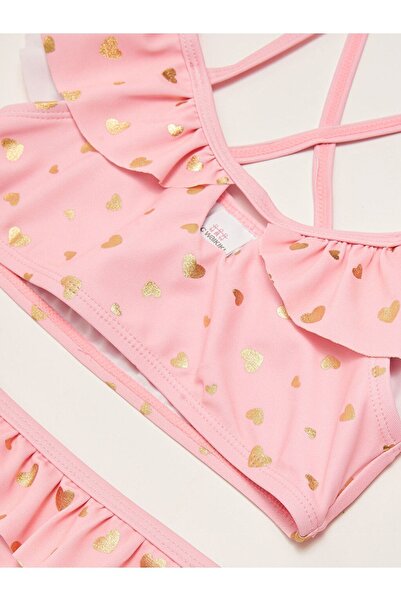 LC Waikiki Esnek Kumaştan Baskılı Kız Bebek Bikini Takımı
