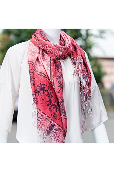 Exve Exclusive Рожево-магентовий кремовий шарф з переходом кольорів, цифровий...
