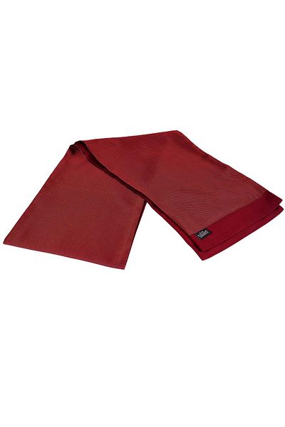 Exve Exclusive Red Burgundy Eyelet Geometric Patterned Elegant Jacquard Woven Double Sided Scarf Shawl