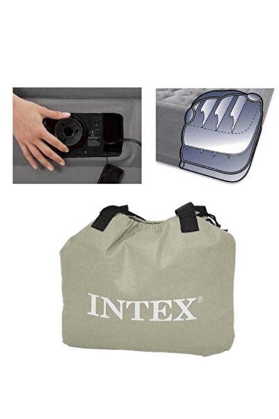 Miajima Intex Çift Kişilik Şişme Yatak Elektirikli Dura Beam Deluxe 152 X 42 ...
