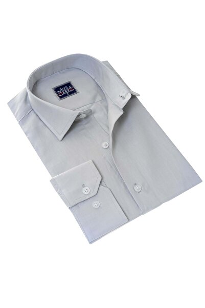 Exve Exclusive Сіра проста сорочка з принтом 100% бавовна, облягаючий крій, довгі рукави, чоловіча сорочка