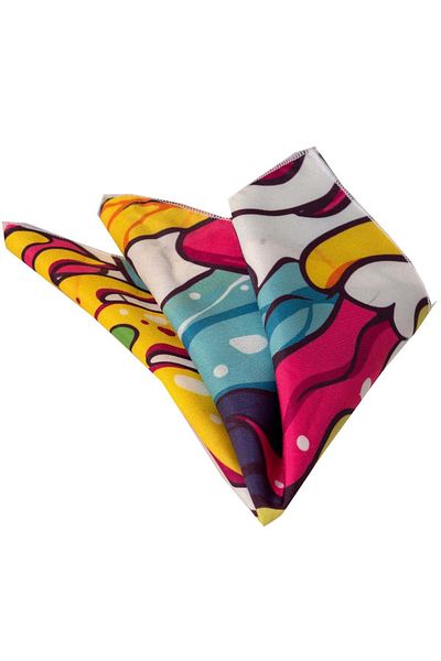Exve Exclusive Batista de buzunar cu guler cu imprimare digitală cu graffiti multicolor pe alb