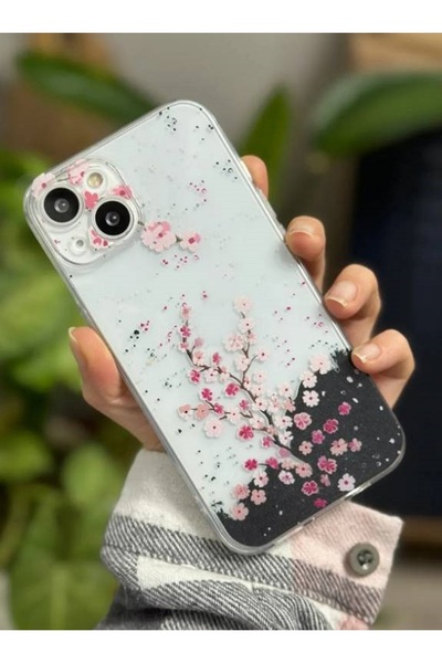 Go Aksesuar Iphone 14 Plus Uyumlu Şeffaf Baskı Desenli Silikon Kılıf