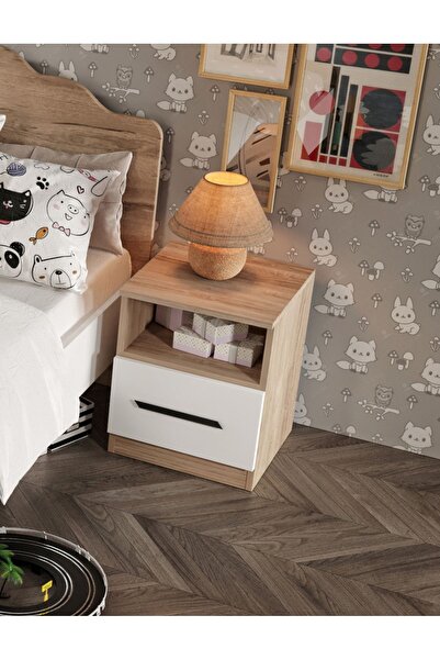 Afilli Ildır Tek Çekmece Komodin Tamamı Mdf