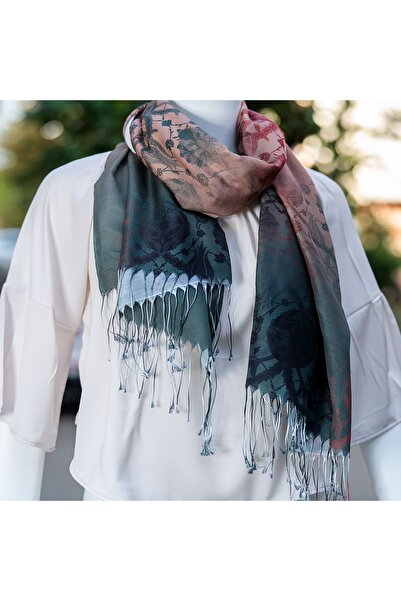 Exve Exclusive Bež, kaki, tamnoplavi Etnički dezen Digitalna štampa ženski šal