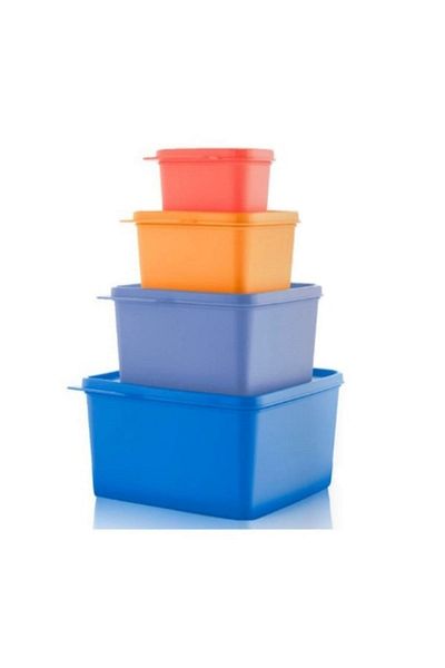 Tupperware Square Storage Container Set of 4 Multi-Purpose Storage