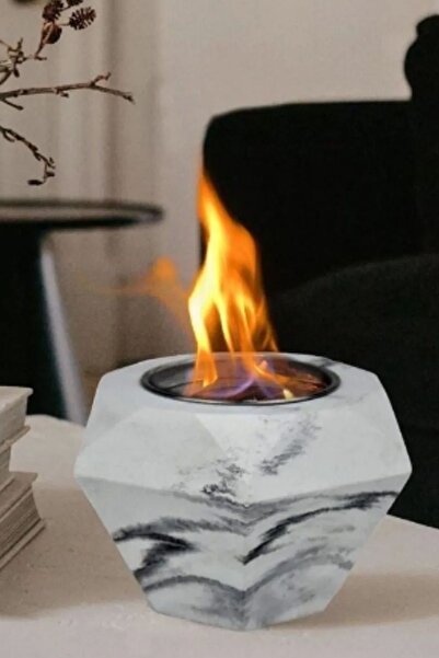 The Wlue Dumansız Restoran Masa Şöminesi Dekoratif İç ve Dış Mekan Masaüstü M...