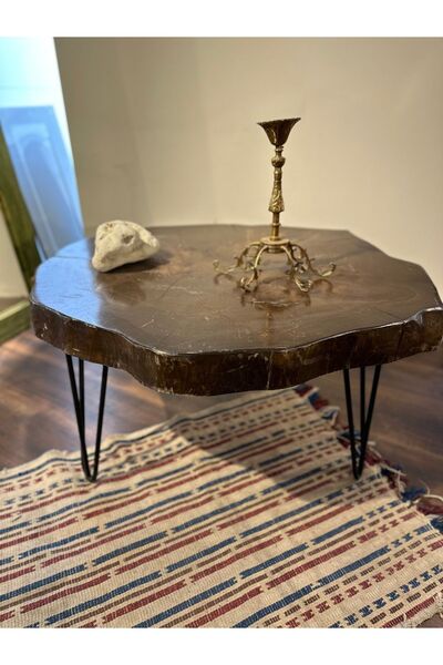 TEKNATURE Doğal Ahşap Ağaç Dilimi Orta Sehpa