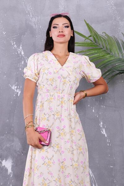 ZEYWEAR Baby Collar Elastic Waist Dress