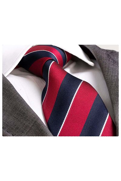 Exve Exclusive Claret Red Navy Blue Jacquard Tie