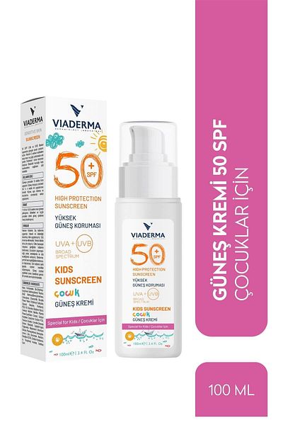 Viaderma SPF +50 Mineral Sunscreen for Children and Babies - Face and Body 100 ml