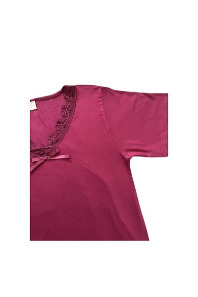 Prestij İç Giyim Cotton Short Sleeve Lace Detailed Women's Pajama Shorts Set