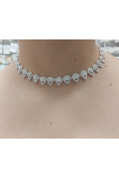 METİN BARIŞ Lolo Bijuteri Çanta LOLO0365 Choker Gümüş Kaplama Kararmaz Kolye