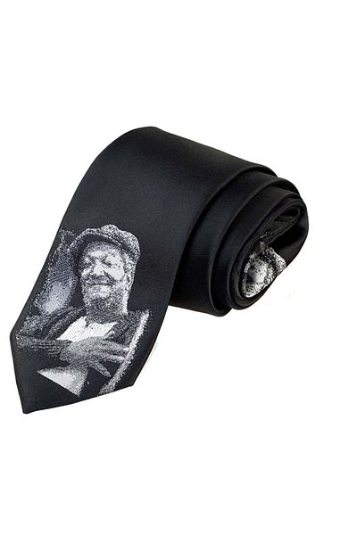 Exve Exclusive Μαύρη γραβάτα με πορτρέτο Franklin