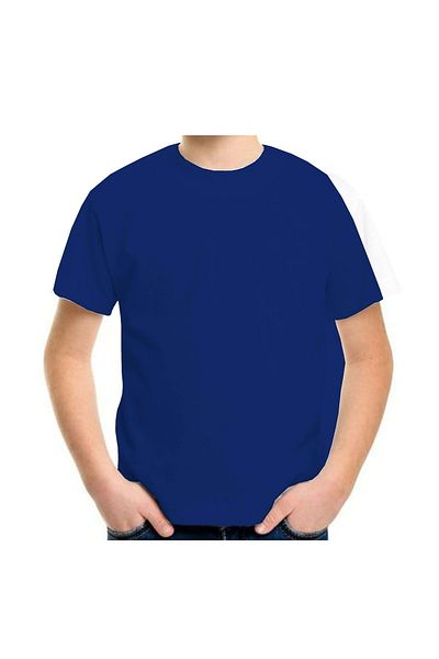 Exve Exclusive Tricou pentru copii Saks Blue cu gât crew - Bumbac de bază
