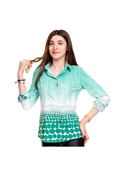 Exve Exclusive Зелено-біла спідниця з плісированою спідницею та крапками