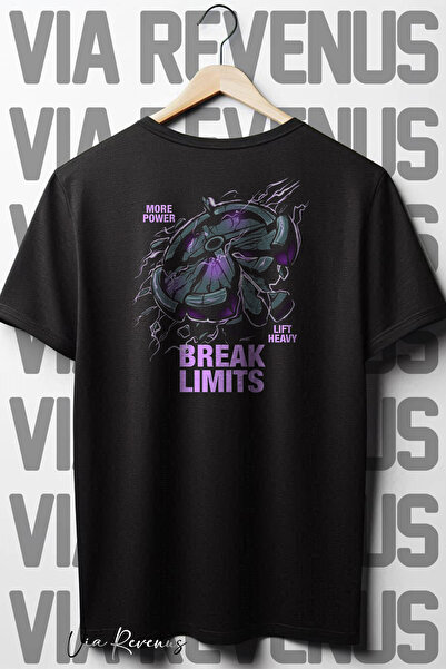 Vordevia Crna Oversize kroj T-shirt - Pređi granice Štampano