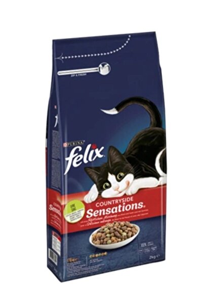 FELIX Purina Sensations Tavuk Ve Sığır Etli Yetişkin Kuru Kedi Maması 2 × 2 Kg