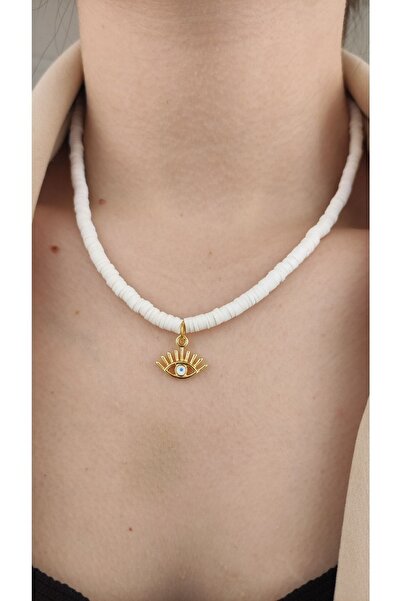 MagicStone Beautiful Eyes Beyaz Fimo Kolye