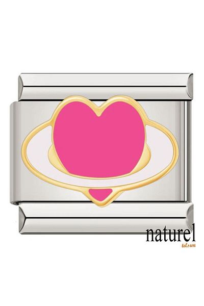 Naturel Tılsım 9mm Heart Charm - Italian Stainless Steel