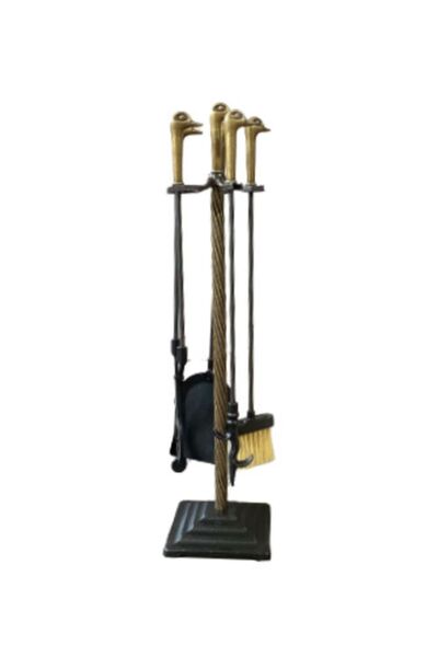 Volkan Soba Ördek Figürlü Şömine Maşa Takımı