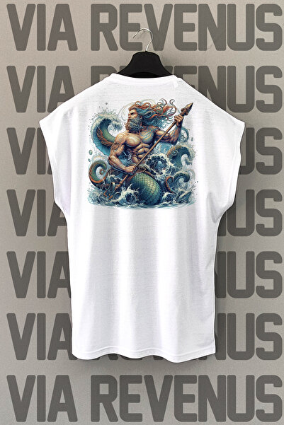 Vordevia Bela Poseidon Sportska Majica Štampano - Bez Rukava